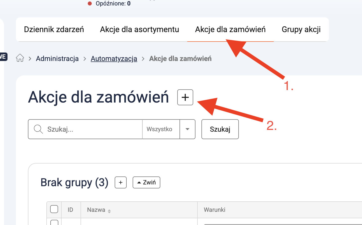 Przycisk dodaj automatyzację