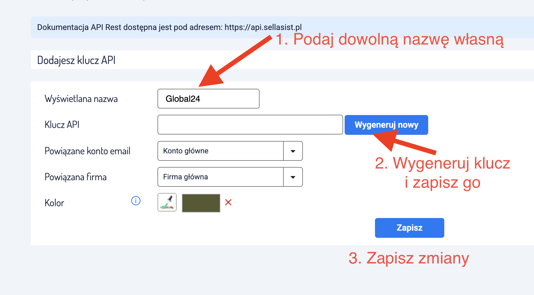 Tworzenie klucza API