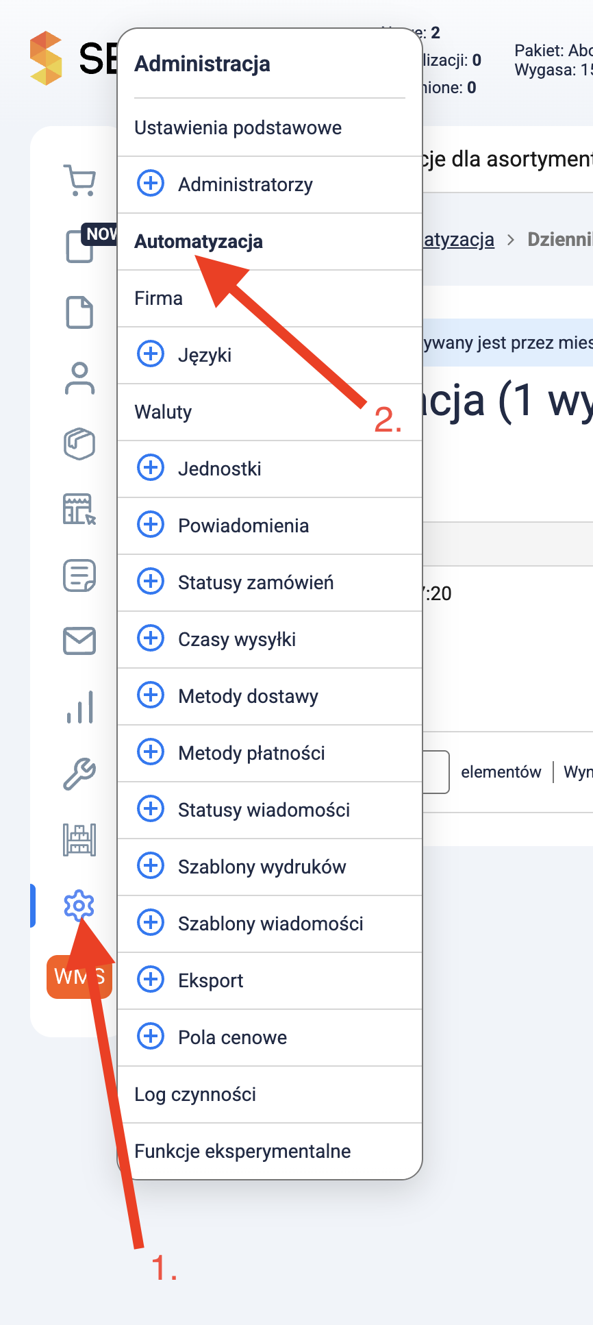 Zakładka automatyzacji